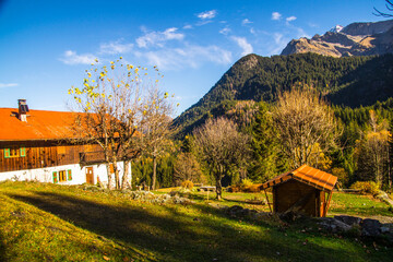 French Alps landscape in autumn