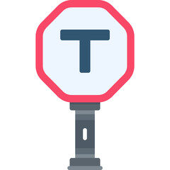 T-Intersection Sign Icon