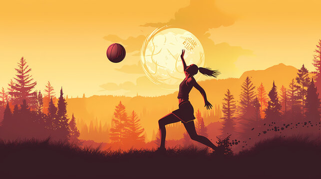 Women playing volleyball vector image