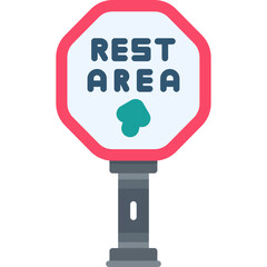 Rest Area Next Right Sign Icon