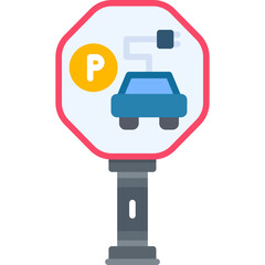 Electric Vehicle Parking Sign Icon