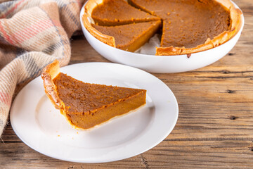 Sweet homemade pumpkin pie