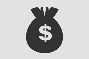 Fototapeta premium This features a simple dollar bag icon, symbolizing financial themes like money, wealth, and commerce. Perfect for business-related projects.