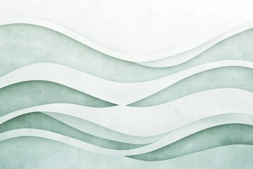 Obraz premium Gentle Waves in Muted Green and Light Gray Design