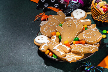 Halloween party invitation with sweets