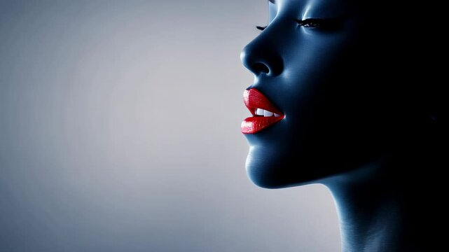 Woman with Red Lips, female, model, beauty, portrait, face
