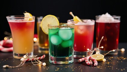 New Year celebration cocktails filled with festive flavors and cheerful atmosphere