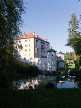 Beautiful Sneznik castle, Slovenia.  Historic medieval Slovenian, national monument. Charming tourist destination.