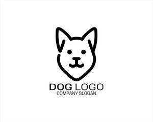 Dog lines outline logo design icon symbol vector illustration.