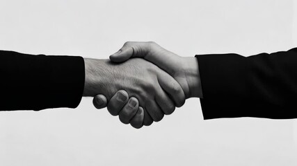 Handshake seals a successful business deal between two professionals in suits