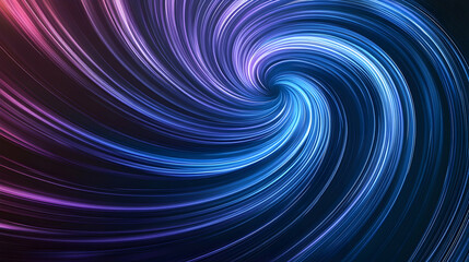 Abstract swirling neon lines in blue, purple, and pink colors on a black background.