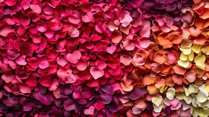 Fototapeta premium Vibrant pink and orange rose petals.