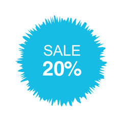 Free Vector: 20% OFF Sale Discount Banner & Price Tag - Modern Sticker Illustration
