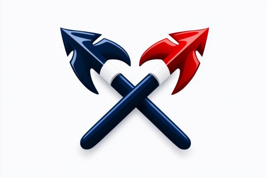 A minimalist graphic of two crossed arrows, with thin lines and no extra detail, conveying a subtle sense of balance