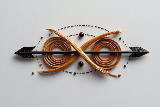 A minimalist graphic of two crossed arrows, with thin lines and no extra detail, conveying a subtle sense of balance