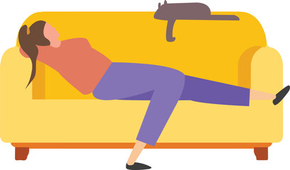 Woman At Home Activities Illustration Versi