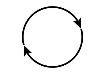 Icono negro de c&iacute;rculo con flecha de retroalimentaci&oacute;n