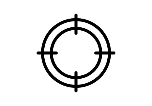 Icono negro de mirilla de objetivo