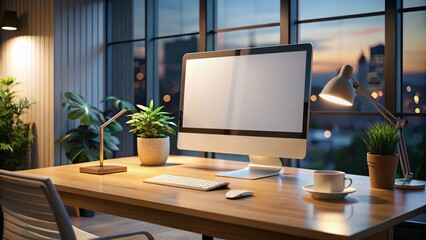 Fototapeta premium High-Resolution Desktop Mockup - Web Design Presentation