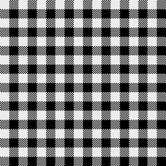 Black and white vector illustration of gingham pattern with a medium thickness weave
