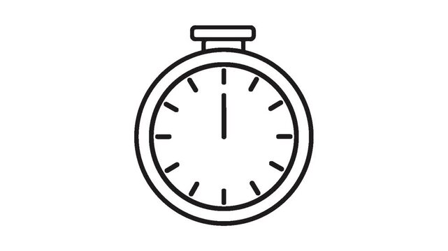 wall clock 3d icon animation. Clock Time lapse Greenscreen Alpha Loop. Animated alarm clock object. Traditional twin bell timepiece. 
