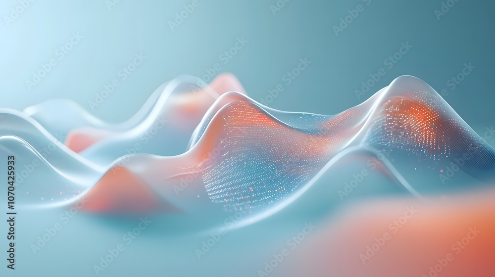 Leinwandbilder a futuristic 3d performance report with smooth, rounded edges and abstract data visuals, positioned 