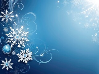 Beautiful falling snowflakes wallpaper. Winter dust ice particles. Snowfall weather white teal blue background. Many snowflakes january theme. Snow hurricane scenery, Magic nature fantasy snowfall.
