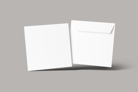 Square Card with Envelope Mockup