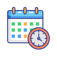 Calendar and clock icon for event scheduling and time tracking

