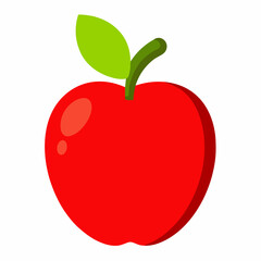 Red Apple Icon Vector on white background.