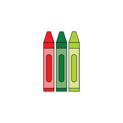 colored crayons vector type icon