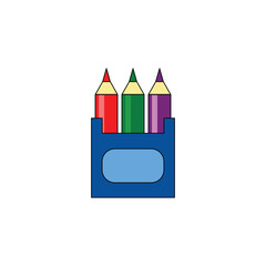 colored pencils vector type icon