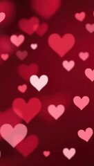 Valentine's day Pink Red Animation Hearts Greeting love hearts. Festive of bokeh, sparkles, hearts for Valentine's day, Valentines day, Wedding anniversary background