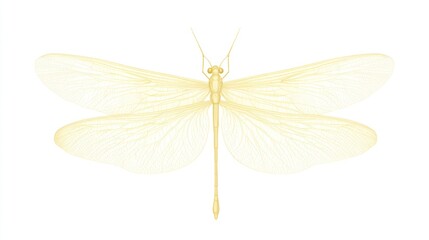 Detailed mayfly with thin, delicate wings, isolated on a white background.