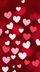 Obraz premium Valentine's day Pink Red Animation Hearts Greeting love hearts. Festive of bokeh, sparkles, hearts for Valentine's day, Valentines day, Wedding anniversary background
