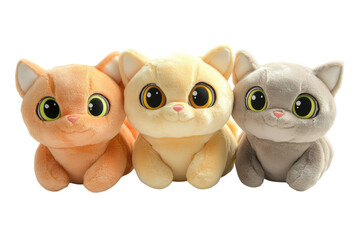 Obraz premium Anime Plush Toys Cute Big Eyes isolated on transparent background on transparent background