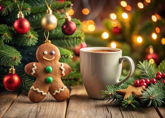 Surreal Gingerbread Man Coffee Mug Christmas Scene