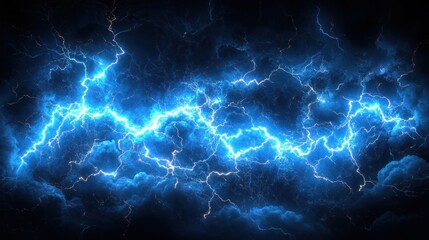 Abstract blue lightning bolt design.