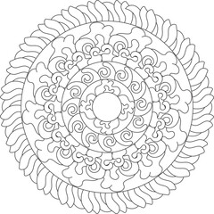 Christmas Geometric Intricate Detailed Mandala Adult Coloring Page Intricate Circular Pattern Zentangle