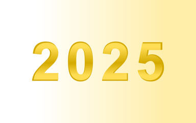 New year 2025 design. With colorful number illustrations. Premium vector design 2025. gold color background