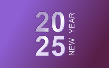 New year 2025 design. With colorful number illustrations. Premium vector design 2025. purple color background