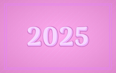 New year 2025 design. With colorful number illustrations. Premium vector design 2025. pink color