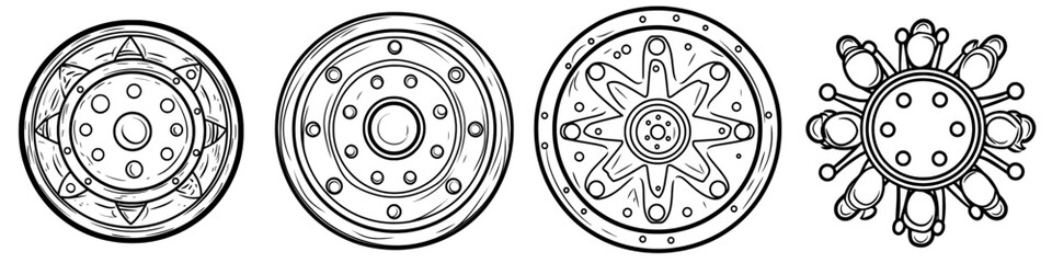 Icon in circle round black color of car clutch basket cover cohesion transmission vehicle part kit repair service icon in solid outline style in a circular black color modern illustration