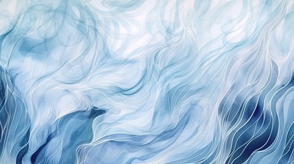 Obraz premium Soft Abstract Waves in Blue and White Tones