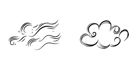 Fototapeta premium The Chinese cloud icon is an illustration graphic design in thin line style