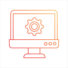 Settings  gradient icon with white background vector stock illustration