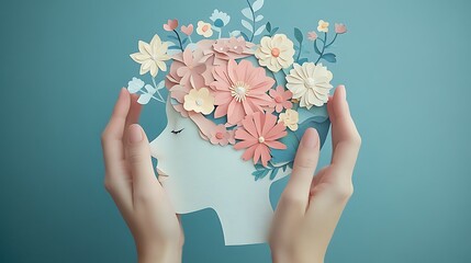 Hands embrace floral art in creative hair design