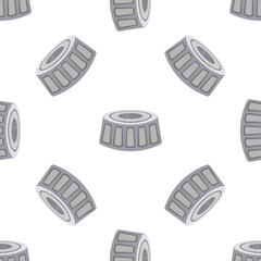 Ball bearing seamless pattern rotating on white background, perfect for industrial websites or engineering projects