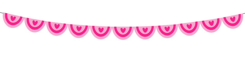 Romantic bunting garlands for Valentine's Day. Vector illustration for valentine's day, greeting cards, etc.