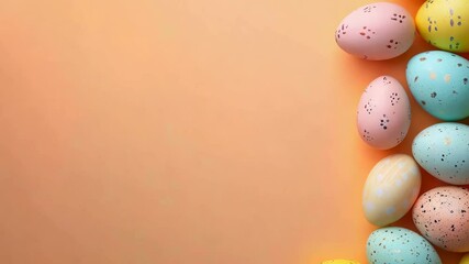 Easter eggs on a pastel backdrop